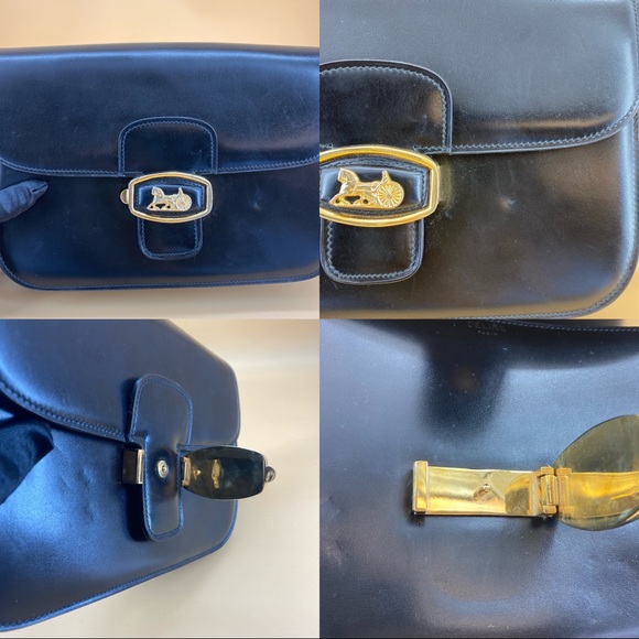 CELINE HORSE CARRIAGE SHOULDER BAG BLACK - Picture 6 of 11
